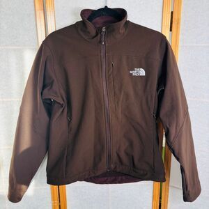 The North Face‎ Womens Med Apex Bionic Soft Shell Zip Coat Durable Jacket Brown